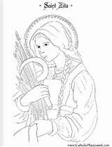 Coloring Zita Saint Catholic Pages Saints April 27th Feast Kids Print Playground Below Click sketch template