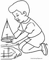 Coloring Pages Boat Boats Spring Toy Color Printable Clipart Paper Playing Sheets Boy Colouring Drawing Sports Kids Fun Library Activities sketch template