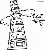 Pisa Leaning Tower Coloring Clipartbest Twit Google Clipart sketch template