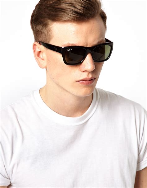 Lyst Ray Ban Polarized Wayfarer Sunglasses In Black For Men