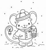 Digi Christmas Stamps Coloring Pages Sliekje Digital Mouse Thanks Stamp Little sketch template