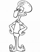 Squidward Coloring Pages Kids sketch template