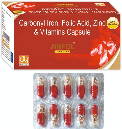 carbonyl iron vitamin  folic acid capsule jinfol packaging type
