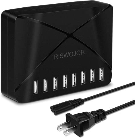 riswojor   port usb multiport charger hub  smart detect   dealsfriends