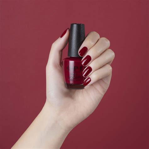 deep red nail polish   perfect color  fall  malaga wine  opi nail lacquer
