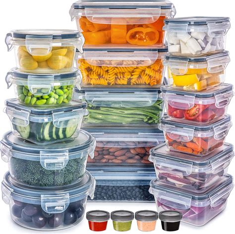 set    containers  lids airtight food storage containers