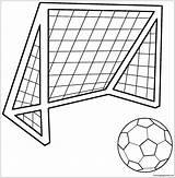 Goal Pages Soccer Ball Coloring Color Print sketch template
