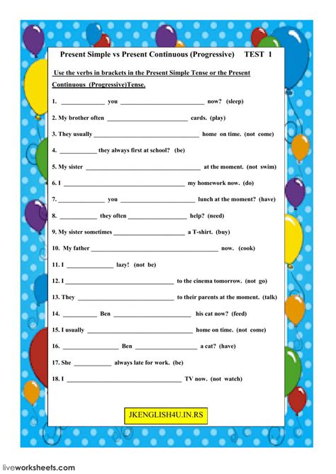present simple tense   present continuous