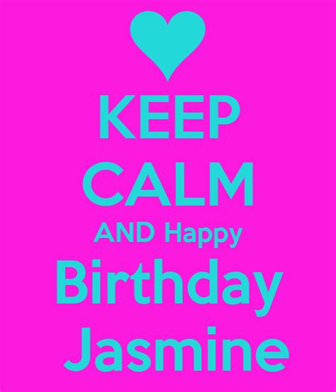 calm  happy birthday jasmine poster hana  calm  matic