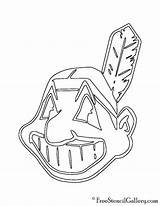 Indians Cleveland Logo Stencil Mlb sketch template
