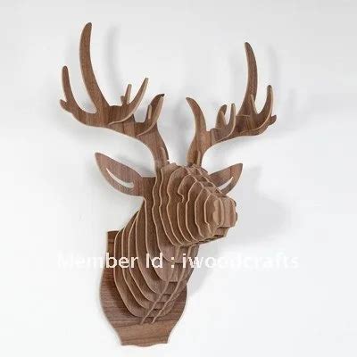 dhl gratis verzending houten eland hoofd trofee wandkleden decoratie herten home decor