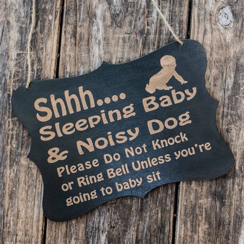 shhh sleeping baby door sign xin painted wood door decor