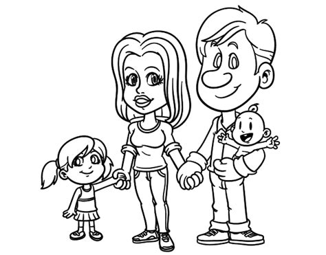 happy family coloring page coloringcrewcom