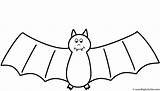 Bat Coloring Halloween Bats Pages Drawing Printable Outline Color Print Line Colouring Template Cute Draw Hanging Bigactivities Flying Kids Cricket sketch template