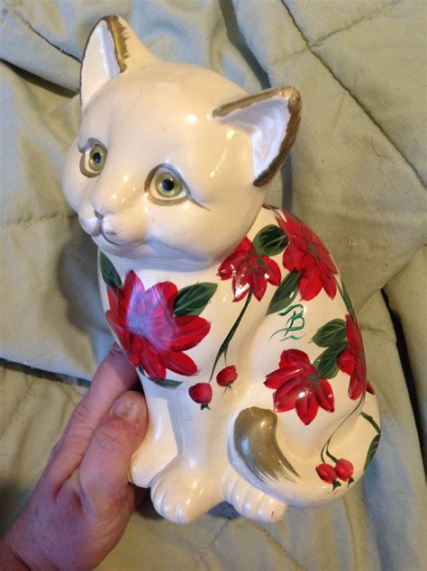 vintage ceramic cat figurine formalities baum brothers etsy