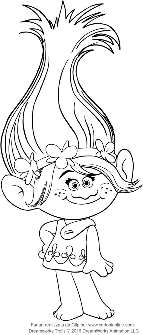 princess poppy coloring page youngandtaecom   poppy coloring