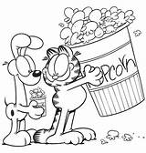 Coloring Garfield Pages Popcorn Printable Halloween Sheet Color Kids Getdrawings Sheets Template Odie Drawing Clipart Kernel Getcolorings Choose Board Comments sketch template