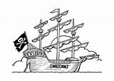 Pirate Coloring Ship Pages Kids Ships Pirates Printable Cartoon Drawing Board раскраски для Ninjago Treasure пираты Designs Color Pirat Printables sketch template