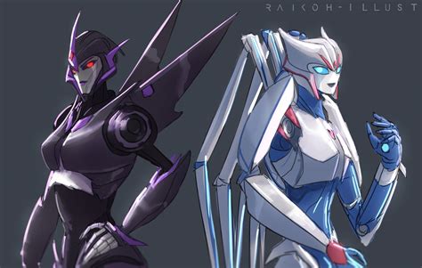 Shattered Glass Arcee And Airachnid By Raikoh Illust Transformers