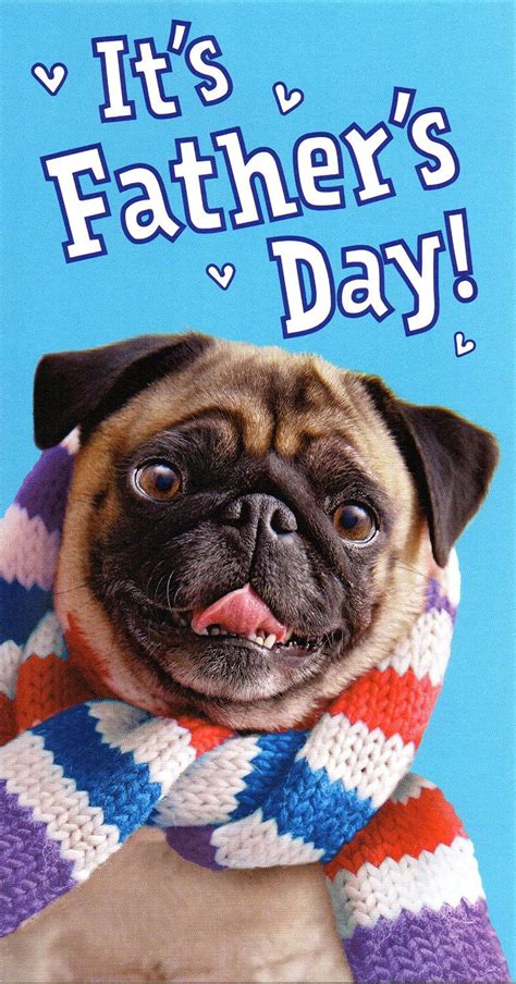 fathers day card  fathers day pug dog theme pugs funny cute