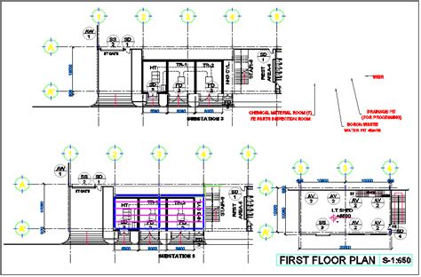 electric generator room view  floor  roof plan dwg file cadbull