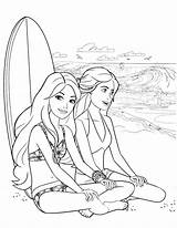 Barbie Surfer Colouring Mewarnai Ausmalbilder Prinzessin Printcolorcraft Cowgirl Pantai Getdrawings Gadis Colorir Surfing Pemandangan sketch template