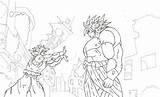 Goku Broly sketch template
