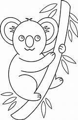 Koala Simple Colorable Colorier Wikiclipart Crianças Binatang Pngegg Sweetclipart sketch template