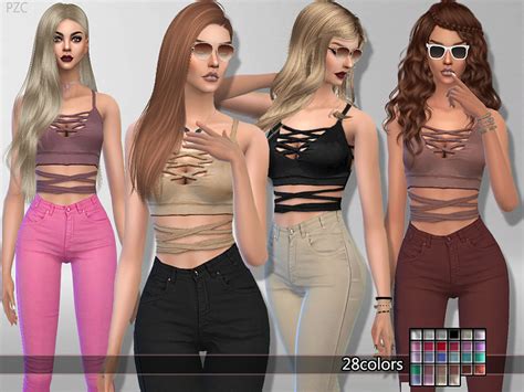 sims 4 cc s the best sexy cross top by pinkzombiecupcake