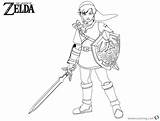 Zelda Coloring Link Pages Sword Legend Shield Printable Color Kids Print Getdrawings Bettercoloring sketch template