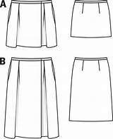 Pleated Midi Burda Inverse Schnittmuster Skirts 118a Burdastyle Pleats 118b Röcke Asymmetrical sketch template