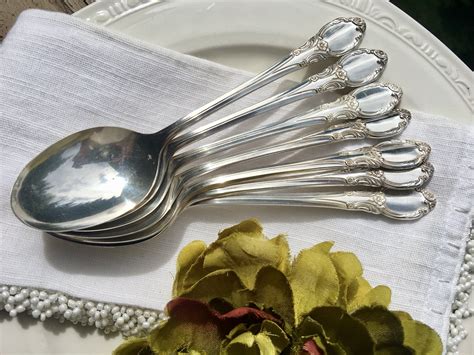 vintage silverplate soup spoons set   rogers oneida etsy vintage