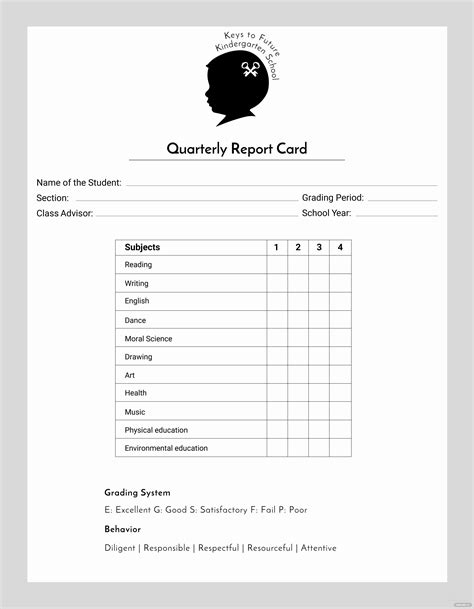 printable report card template