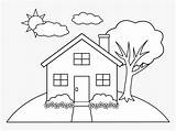 House Coloring Drawing Clip Line Pngitem Transparent Resolution sketch template