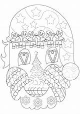 Adultos Claus Colorare Natale Adulti Coloriage Pere Licorne Pages Symboles Snowflakes Garlands Sweets Noël Justcolor sketch template