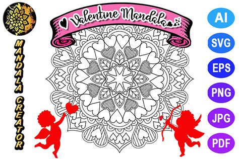 valentines day mandala coloring pages png  file