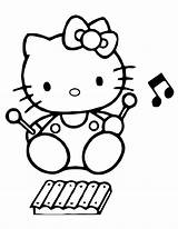 Xylophone Coloring Kitty Hello Pages Playing Colouring Printable Cute Cat Clipartmag Hmcoloringpages sketch template