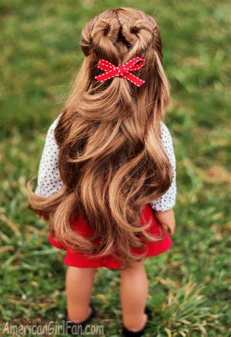 american girl doll hairstyle valentines day heart bun american girl