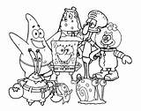 Spongebob Sandy Gary Squidward Krabs Plankton Puff Squiddi Disegnare Coloradisegni Squarepants Colorato Nickelodeon sketch template