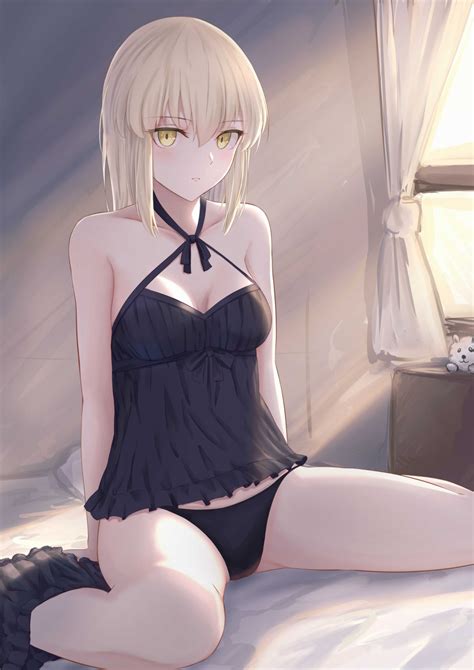 fuwatoromonta fate stay night saber saber alter cleavage