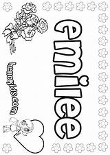 Emilee Coloring Pages Girls Name sketch template