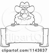 Prospector Outlined Coloring Clipart Cartoon Vector Chubby Miner Parchment Banner Over Dancing Cory Thoman Happy Man sketch template