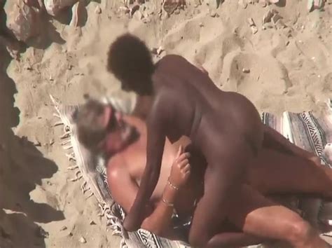 interracial couple caught fucking on the beach voyeur porn