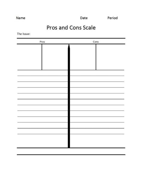 pro  cons worksheet worksheet