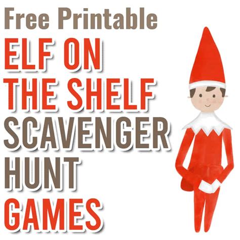 elf   shelf scavenger hunt  printables parties  personal