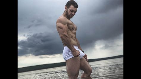 young russian muscles god flexing show   beach youtube