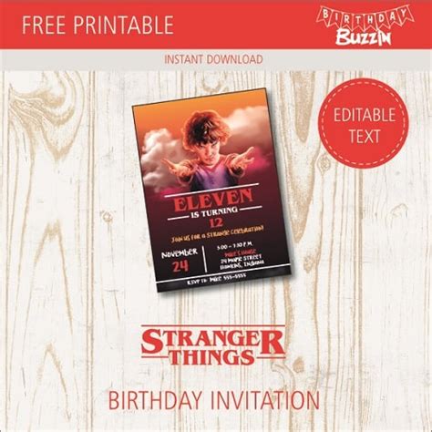 card stranger  birthday ideas personalized printable stranger