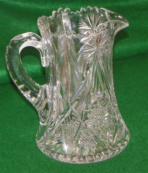Bargain John S Antiques Antique Cut Glass Pitcher Signed Libbey