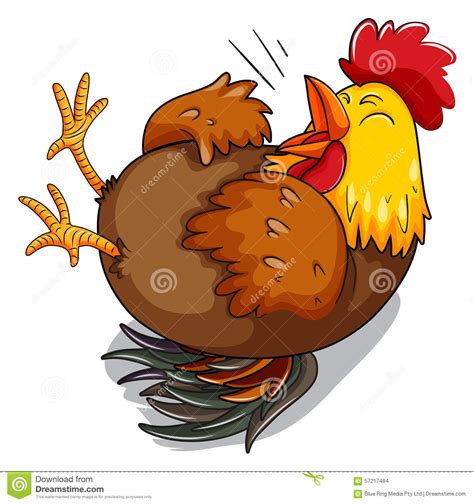 Chicken Hen Laughing On Floor Stock Vector Illustration