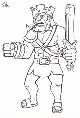 Clash Clans Barbarian sketch template